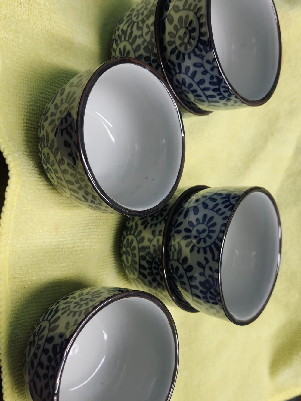 Blue Floral Porcelain Tea Cup Set - Unbranded